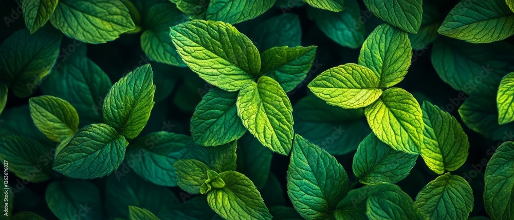 Macro photography of fresh green leaves capturing winding lines Macro photography of fresh green leaves capturing winding lines