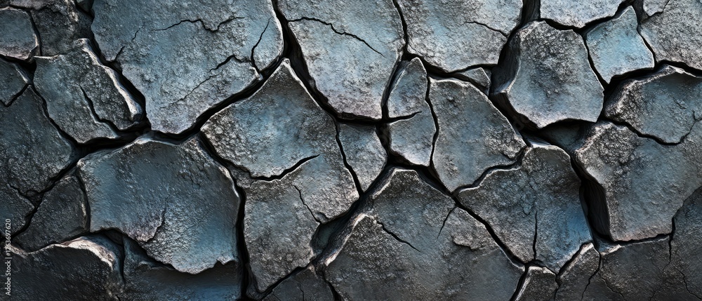 Fototapeta premium Structured crack macro photos in mountainous rocks with dark shades