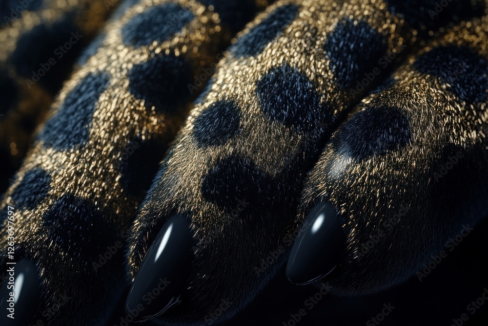Fototapeta premium Highly detailed macro photography of spotted leopard skin texture