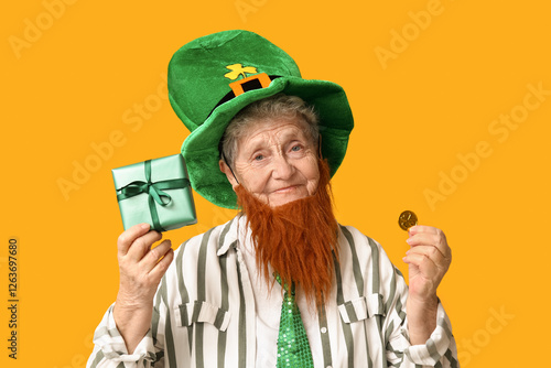 Senior woman in leprechaun ...