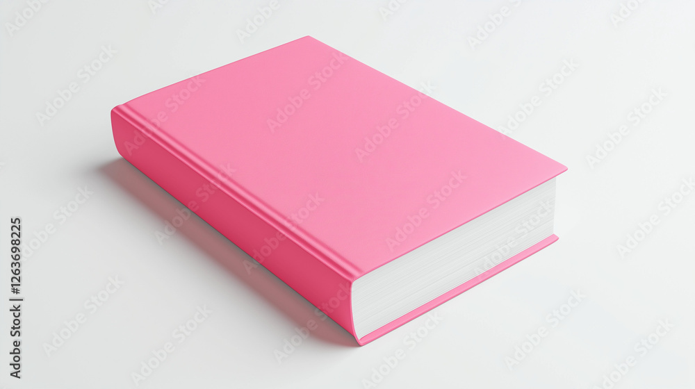 Blank pink hardcover book , mockup on white background Blank pink hardcover book , mockup on white background