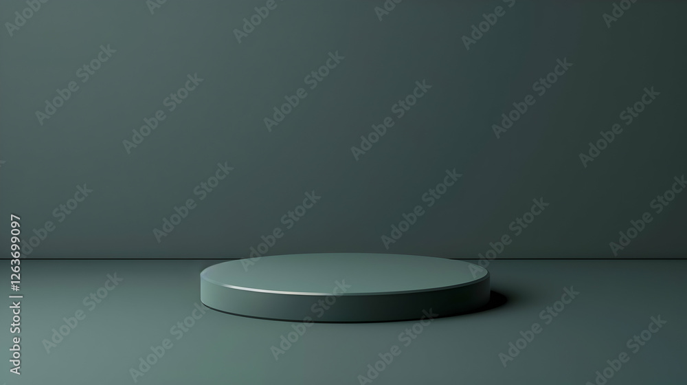 Minimalist circular platform on a muted background, ideal for product displays or presentations Minimalist circular platform on a muted background, ideal for product displays or presentations