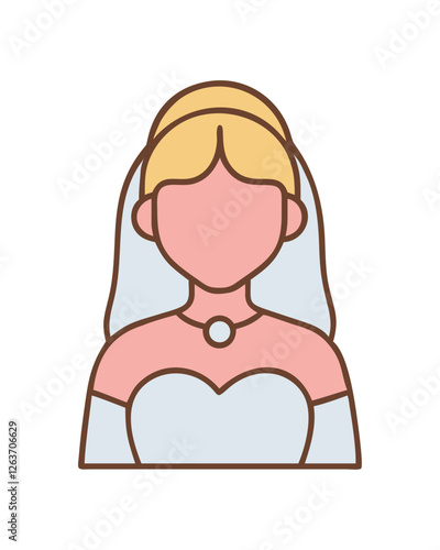 Wedding bride with veil and necklace