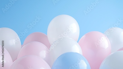 Wallpaper Mural Pastel Balloons on Light Blue Background Torontodigital.ca