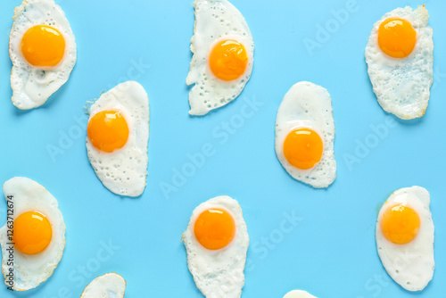 Bright fried eggs with gold...