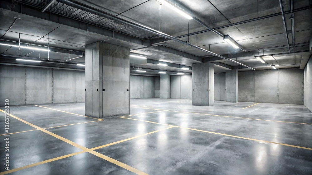 Modern Concrete Parking Garage Interior Modern Concrete Parking Garage Interior