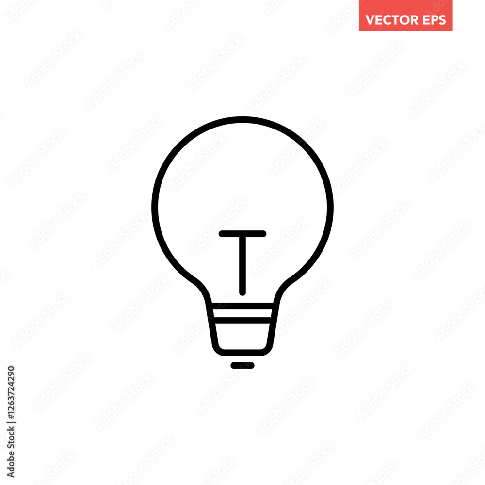 Single black brilliant idea line icon, simple shinning lightbulb flat design illustration pictogram, infographic vector for app web banner button ui interface elements isolated on white background Single black brilliant idea line icon, simple shinning lightbulb flat design illustration pictogram, infographic vector for app web banner button ui interface elements isolated on white background