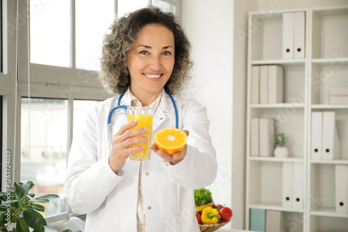 Mature female nutritionist ...