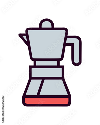 Italian moka pot with traditional design