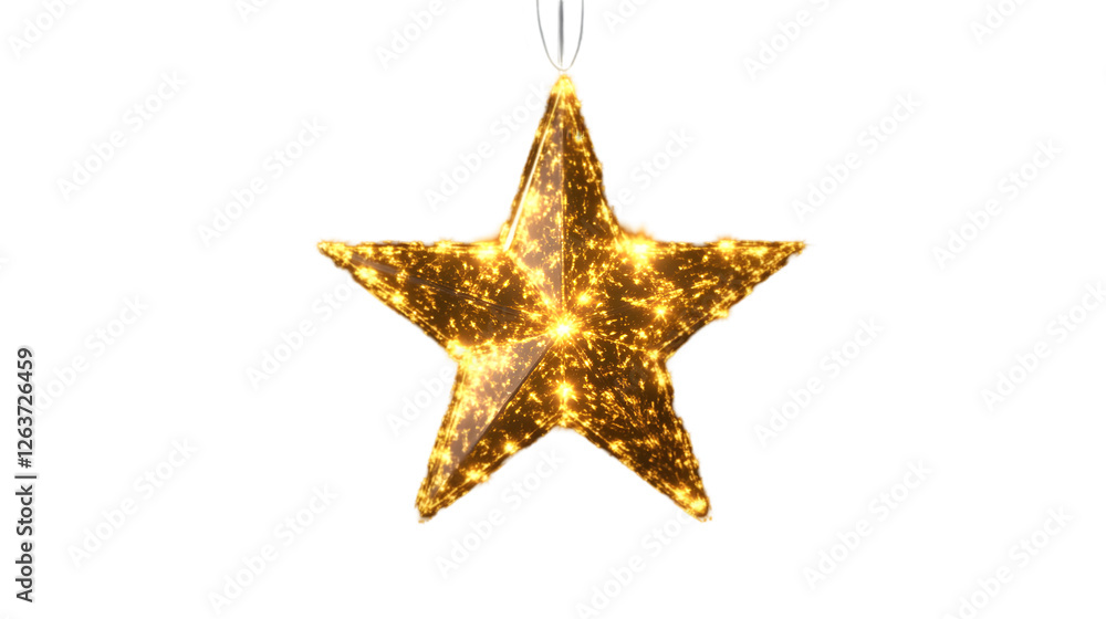 3D illustration of a gold star with glowing light, isolated on a transparent background. transparent Background, clipping path - 3D illustration of a gold star with glowing light, isolated on a transparent background. transparent Background, clipping path -