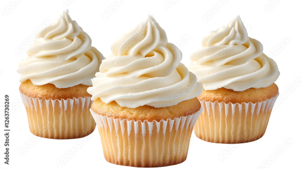 Cupcake with icing, transparent background, clipping path - Cupcake with icing, transparent background, clipping path -