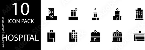 Hospital solid Editable Icons set