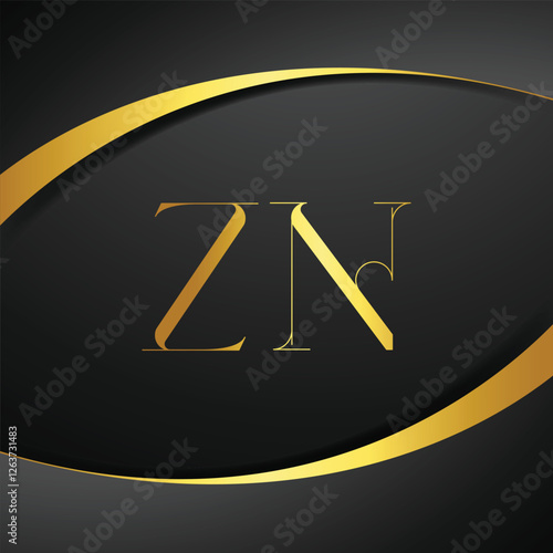 ZN luxury letter logo. Initial Letter Design Vector Luxury Colors