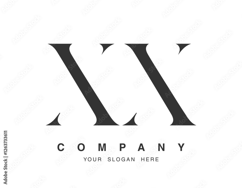 XX logo design. Initial letter x and x serif font style. Creative classic company name typography. Trendy logotype or identity. XX logo design. Initial letter x and x serif font style. Creative classic company name typography. Trendy logotype or identity.