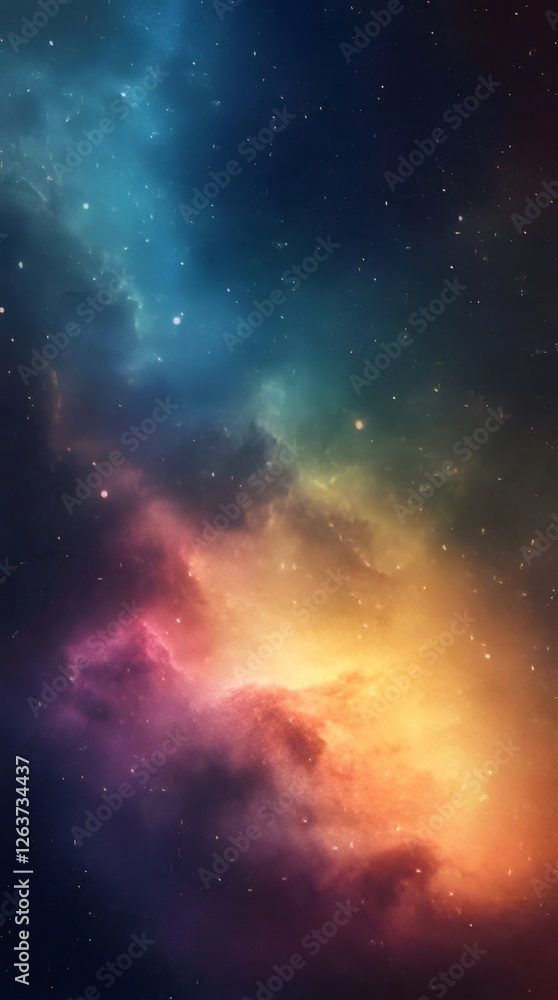 Vibrant nebula in space with colorful clouds and stars. Vibrant nebula in space with colorful clouds and stars.
