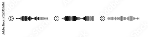 Podcast sound waves and audio soundwave of voice message records  and mobile phone voice message sound waves vector icons