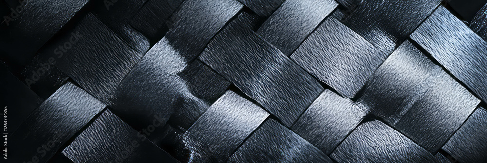 Fototapeta premium Detailed view of woven nylon texture, emphasizing the contrast with anodized aluminum and concrete