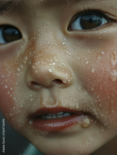 close up of child face