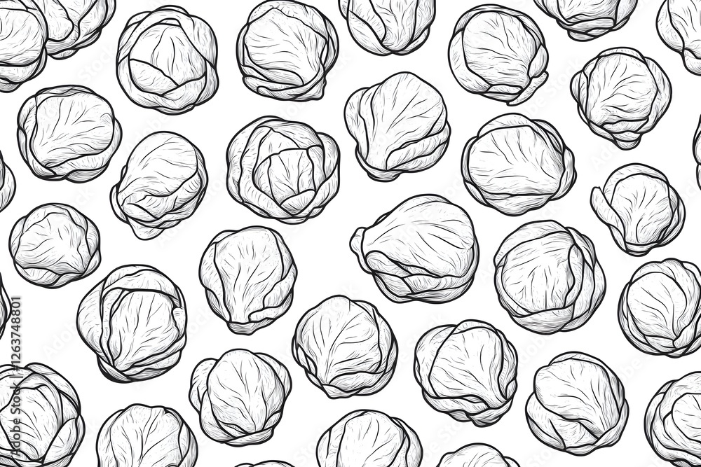 Brussels Sprouts: Sketchy Veggie Pattern Brussels Sprouts: Sketchy Veggie Pattern