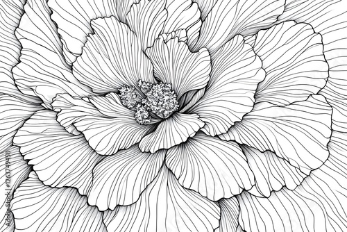 Floral Line Art: Elegant Petals Bloom