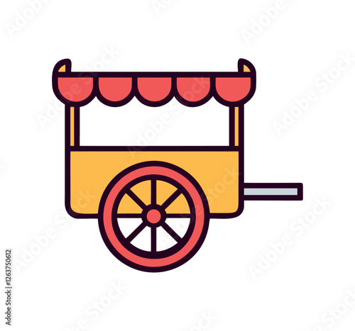 Italian street food cart with canopy