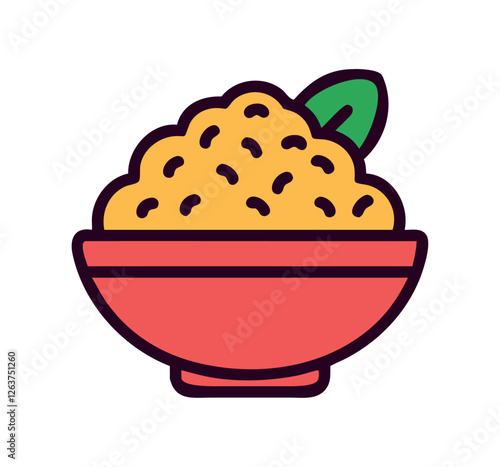 Italian risotto bowl with basil garnish
