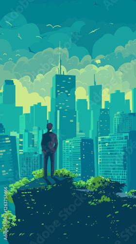 Small Businessman Facing Adversity from Large Corporate Foot