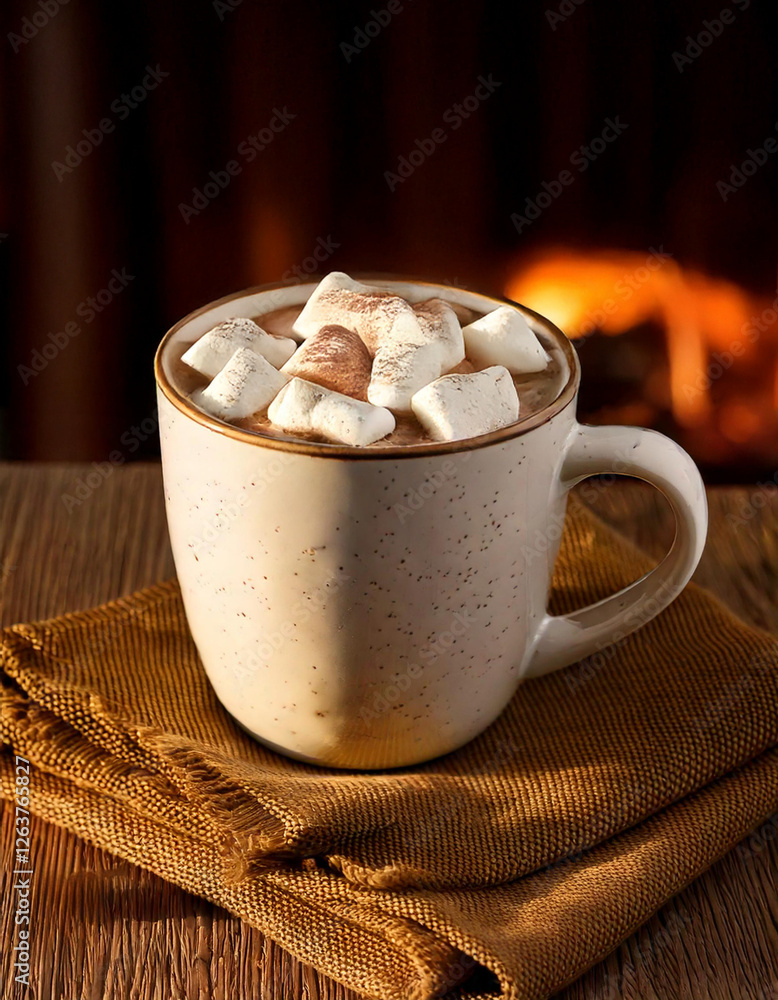 hot chocolate with white marshmallows