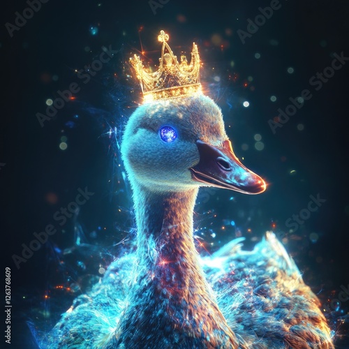 Whimsical Swan in Magical Realm photo