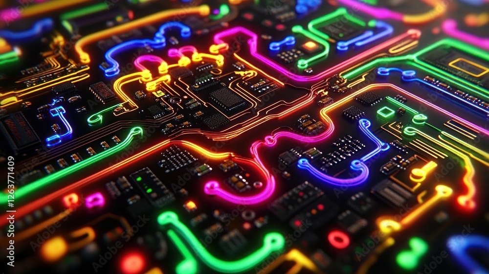 Vibrant Circuitry: A Neon Symphony of Technology Vibrant Circuitry: A Neon Symphony of Technology
