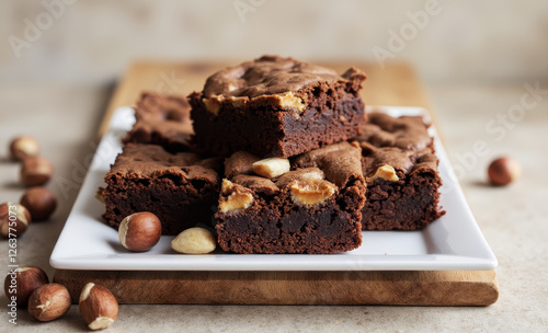 Nutella Swirl Brownies with Toasted Hazelnuts