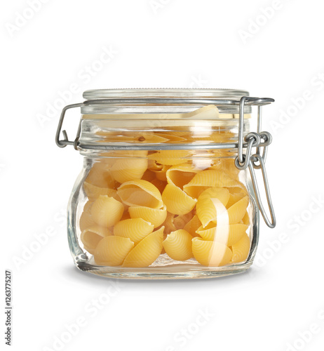 Uncooked conchiglie pasta i...
