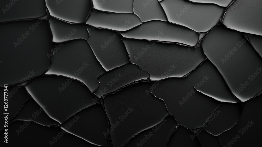 Abstract black cracked surface texture creating an artistic and modern background for various design projects Abstract black cracked surface texture creating an artistic and modern background for various design projects