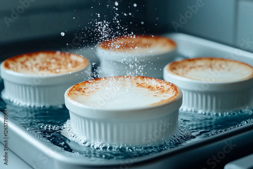 Crème Brûlée Ramekins in Bain-Marie photo