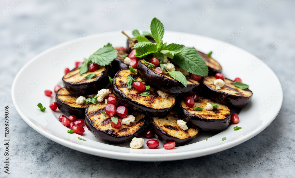 Smoky Grilled Eggplant with Tahini, Pomegranate, and Mint Smoky Grilled Eggplant with Tahini, Pomegranate, and Mint