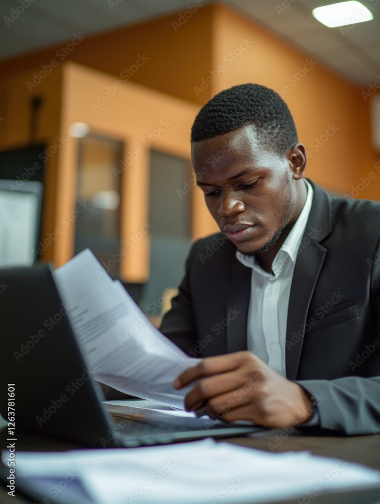 Businessman Reviewing Documents Businessman Reviewing Documents