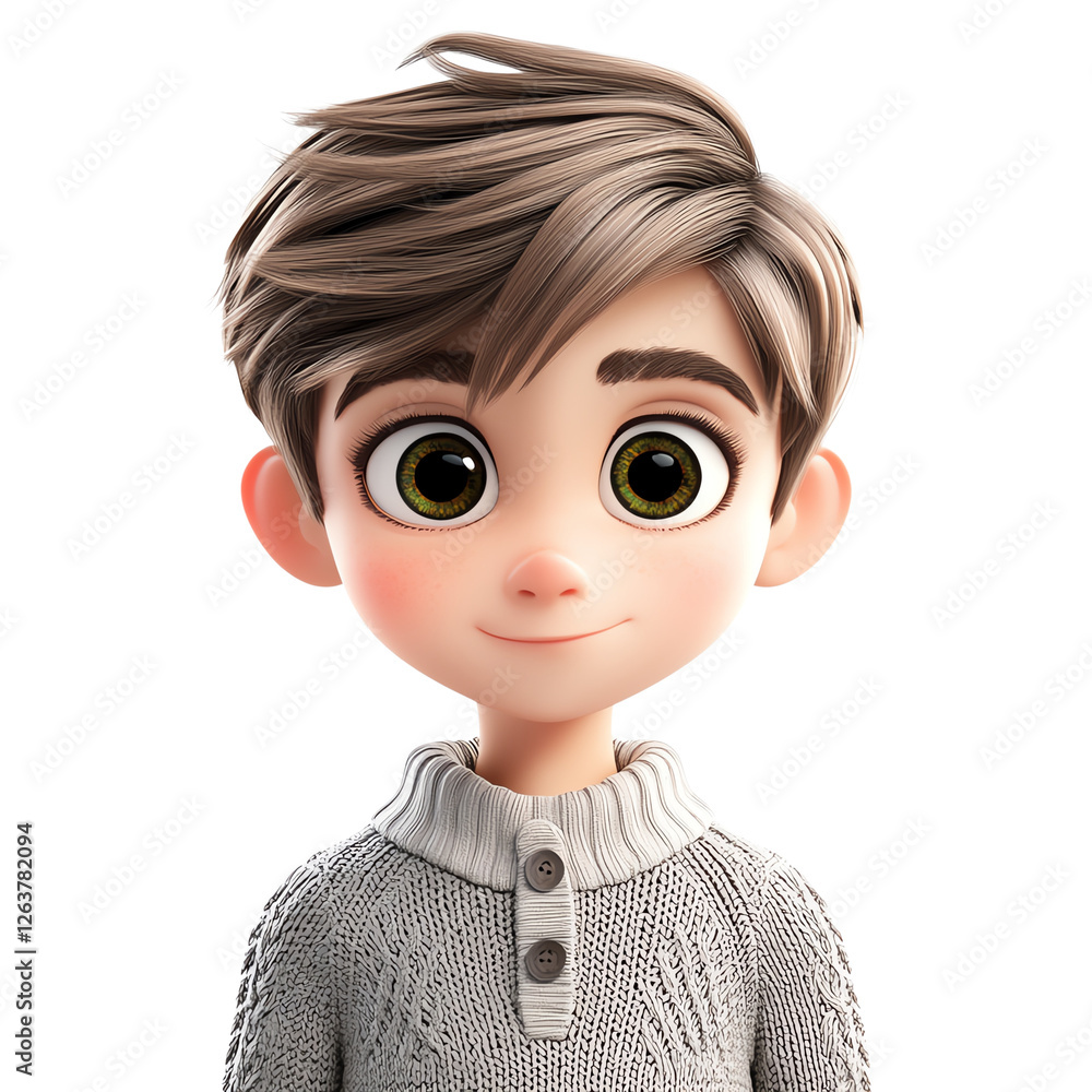 Animated Boy Character Smiling 3D Cartoon Art Cute Animated Portrait Animated Boy Character Smiling 3D Cartoon Art Cute Animated Portrait