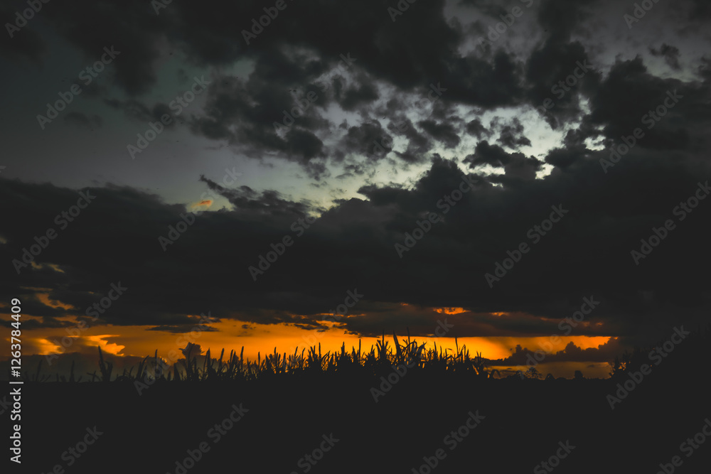 Strong sunset view