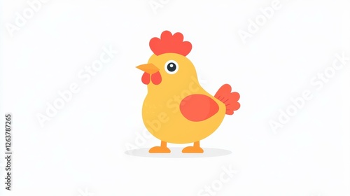 Discover a vibrant cartoonstyle illustration of a chicken, perfect for animal lovers and poultry enthusiasts photo