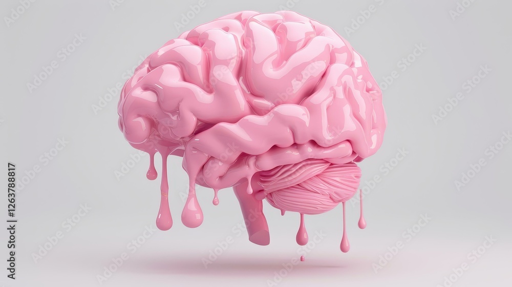 Explore a surreal digital art piece featuring a melting brain immersed in a liquid dreamscape, evoking deep thoughts. Explore a surreal digital art piece featuring a melting brain immersed in a liquid dreamscape, evoking deep thoughts.