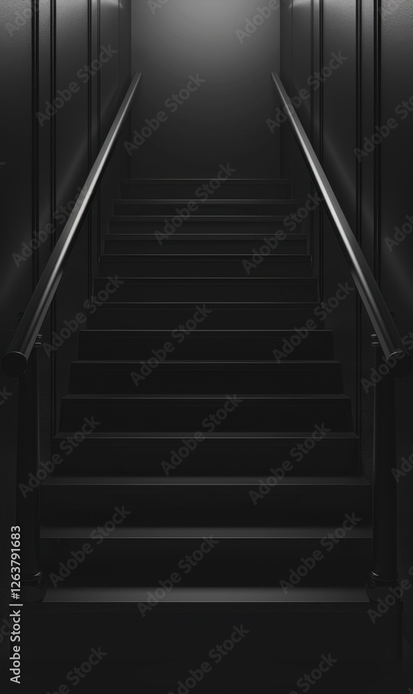 Dark staircase with mysterious lighting Dark staircase with mysterious lighting