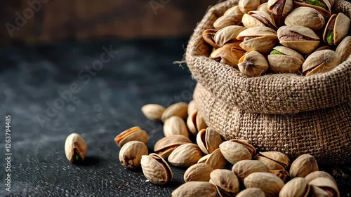 Satisfy your cravings with the irresistible allure of pistachio nuts against a sumptuously dark backdrop, Ai Generated.
