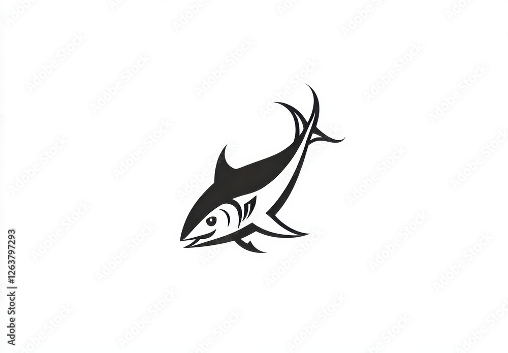 Fototapeta premium minimalist modern fishing icon template illustration