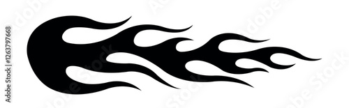 Abstract black silhouette fire flames tattoo vector art graphic. Tribal lame car vinyl decal and airbrush stencil.