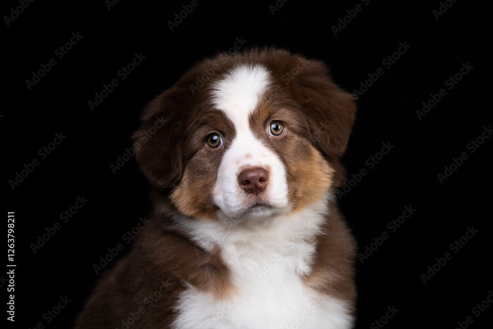 aussie puppy, 3 months old, neutral background
aussie puppy, 3 months old, neutral background