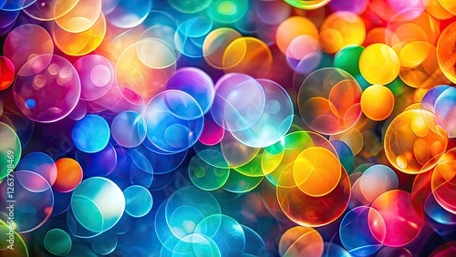 Abstract Colorful Circle Pattern Background - Double Exposure Photography,  Vibrant Circular Design, Psychedelic Art,  Geometric Shapes, Colorful Backgrounds