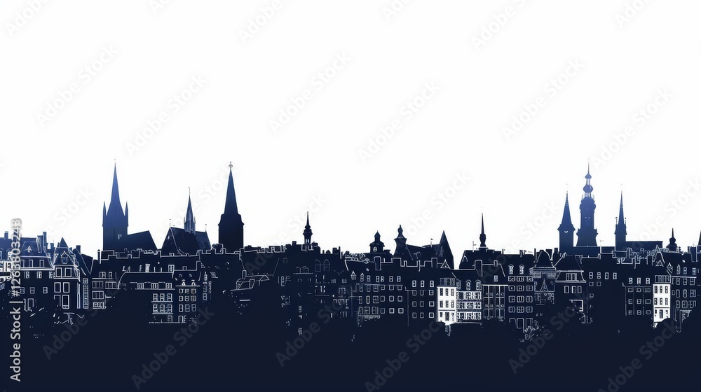  Silhouette of Metz skyline at dusk highlighting historic architecture in France, perfect for travel promotions