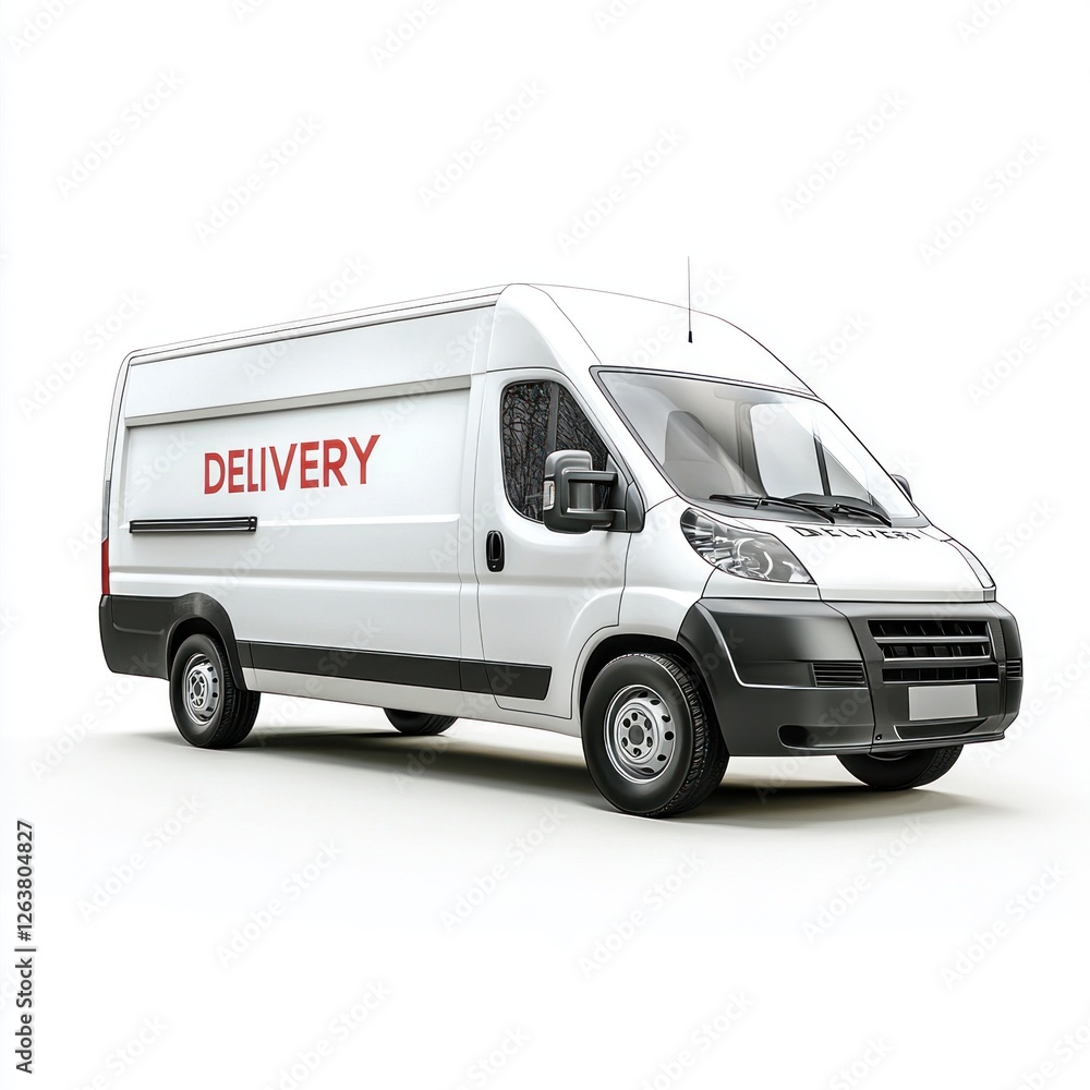 Naklejka premium Delivery Van mockup with the word 