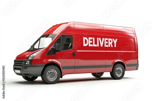 Wallpaper Mural Delivery Van mockup with the word "Delivery" on it realistic isolated on white background. Commercial Vehicle. Cargo Van. Branded Delivery Van. Transport Van. Delivery Van Design Element.  Torontodigital.ca