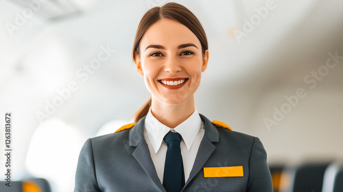 Portrait of a Flight Attendant in Uniform